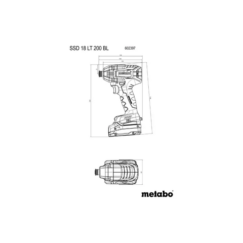 Metabo 602397840 SSD 18 LT 200 BL Cordless Impact Driver (Tool Only)