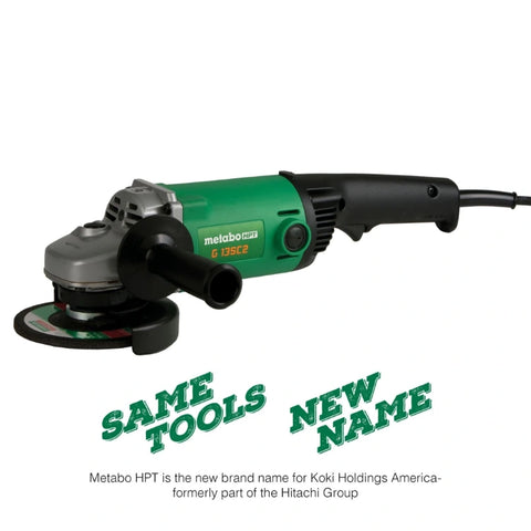 Metabo HPT G13SC2Q9M 5 Inch 11 Amp Rear Handle Non-Locking Trigger Switch Angle Grinder