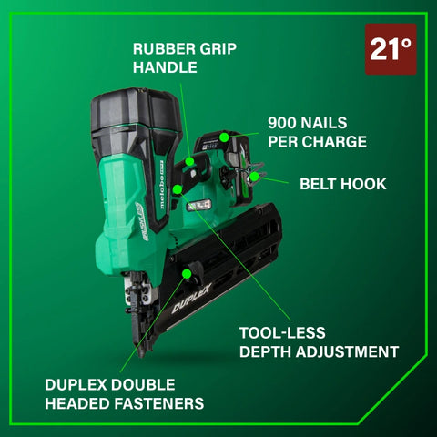 Metabo HPT NR3675DD 36V MultiVolt Cordless Duplex Nailer