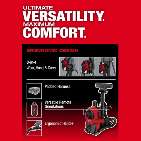 Milwaukee 0895-20 M18 Fuel 3-in-1 Backpack Vacuum