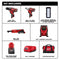 Milwaukee 2494-25 Lithium-Ion Cordless 5-Tool Combo Kit with Two 2.0Ah Batteries Charger and Bag