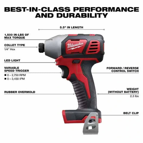 Milwaukee 2696-28 Milwaukee M18 18V Cordless Power Tool Combo Kit 8-Tool Set - 3 Batteries - 2 Tool Bags - Charger Included