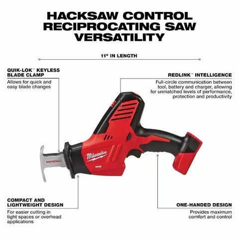 Milwaukee 2696-28 Milwaukee M18 18V Cordless Power Tool Combo Kit 8-Tool Set - 3 Batteries - 2 Tool Bags - Charger Included