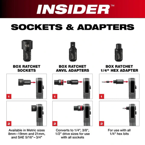 Milwaukee 3050-20 M12 FUEL™ INSIDER™ Extended Reach Box Ratchet