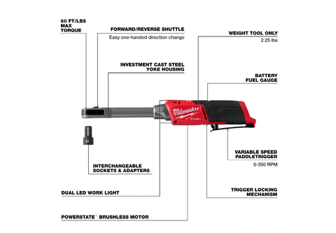 Milwaukee 3050-21 M12 FUEL™ INSIDER™ Extended Reach Box Ratchet Kit