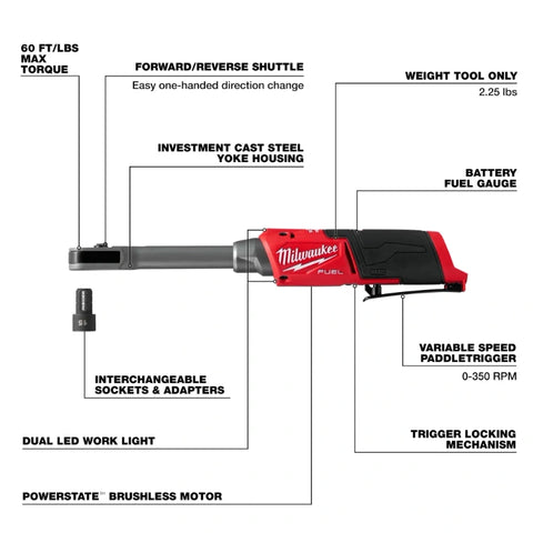 Milwaukee 3050-20 M12 FUEL™ INSIDER™ Extended Reach Box Ratchet