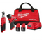Milwaukee 3453-22HSR M12 FUEL 12V Lithium-Ion Cordless 3/8 in. Ratchet and 1/4 in. Impact Driver Kit (2-Tool) w/Batteries, Charger & Bag