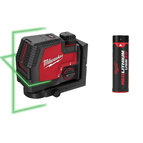Milwaukee 3521-21 USB Rechargeable Green Cross Line Laser