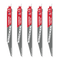 Milwaukee 48-00-5542 9" 6 TPI THE WRECKER™ with Carbide Teeth SAWZALL® Blade 5 PK