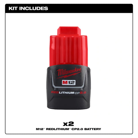 Milwaukee 48-11-2422 M12™ REDLITHIUM™ CP2.0 Battery Two Pack