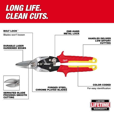 Milwaukee 48-22-4563 3 Piece Aviation Snip Set