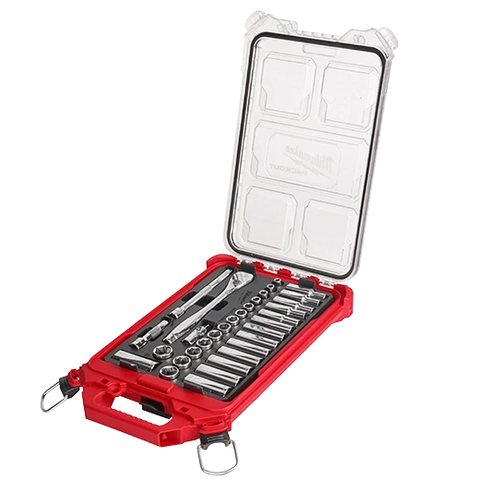 Milwaukee 48-22-9482 32pc 3/8" Metric Ratchet and Socket Set with PACKOUT™ Low-Profile Compact Organizer