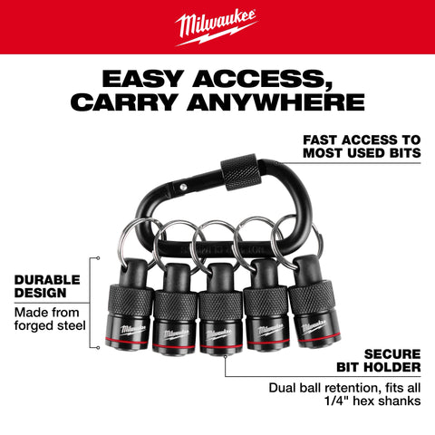 Milwaukee 48-32-4537 Milwaukee 48-32-4537 5PC HEX BIT HOLDER WITH CARABINER