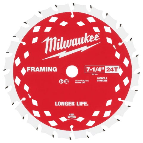 Milwaukee 48-40-0720 7-1/4" 24T Framing Circular Saw Blade