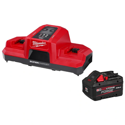 Milwaukee 48-59-1881SC M18™ REDLITHIUM™ XC8.0 Forge Battery & Dual Bay Supercharger Kit