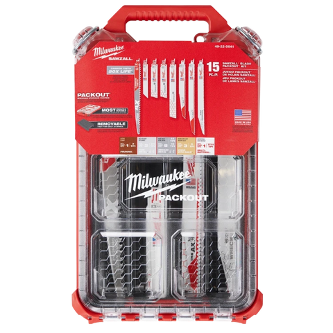 Milwaukee 49-22-5641 15PC SAWZALL® Blade PACKOUT™ Kit