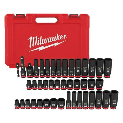 Milwaukee 49-66-7009 43PC SHOCKWAVE Impact Duty™ 3/8" Drive SAE & Metric Deep 6 Point Socket Set