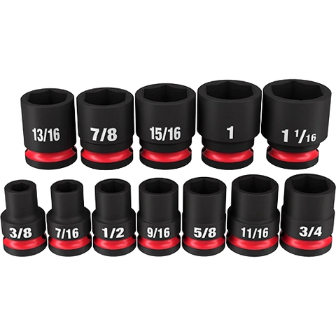 Milwaukee 49-66-7010 12 PC SHOCKWAVE Impact Duty™ 1/2" Drive SAE Standard 6 Point Socket Set