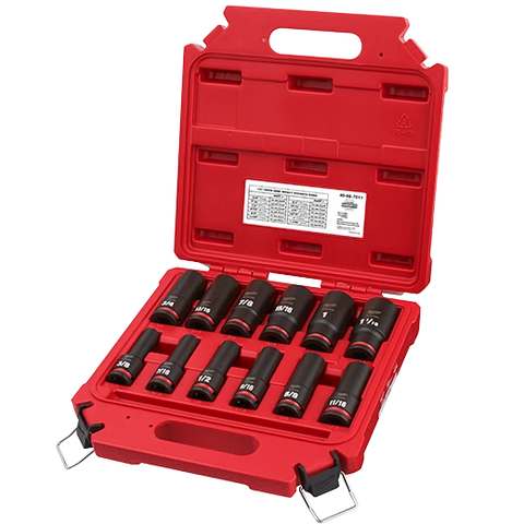 Milwaukee 49-66-7011 12PCSHOCKWAVE Impact Duty™ 1/2" Drive SAE Deep 6 Point Socket Set