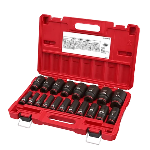 Milwaukee 49-66-7012 19 PC SHOCKWAVE Impact Duty™ 1/2" Drive SAE Deep 6 Point Socket Set