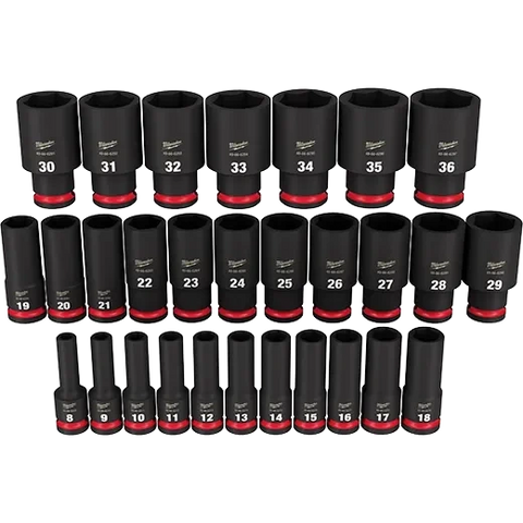 Milwaukee 49-66-7015 29PCSHOCKWAVE Impact Duty™ 1/2" Drive Metric Deep 6 Point Socket Set