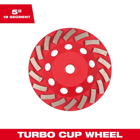 Milwaukee 49-93-7790 5" DIAMOND MAX™ Turbo Diamond Cup Wheel - 18 Segment