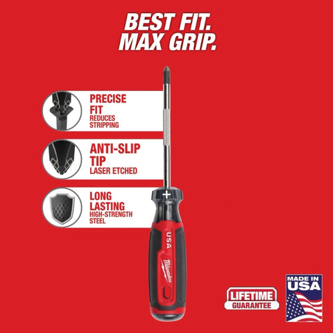 Milwaukee MT200-4 4PC Cushion Grip Screwdriver Set (USA)