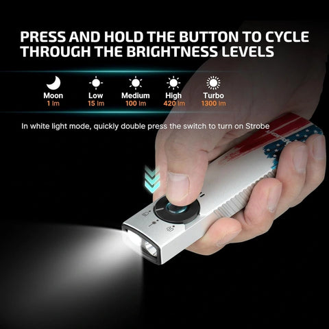 OLIGHT ARKFELDPRO3RSTARS Arkfeld Pro Flat EDC Flashlight with LED Light UV and Laser - Red (Copy)