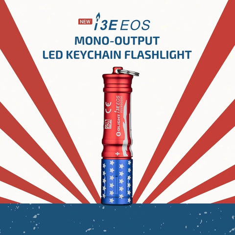 OLIGHT I3ESTARSSTRIPES i3E EOS Keychain Flashlight - Stars & Stripes Edition