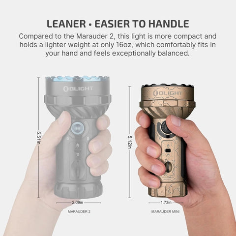 OLIGHT MARAUDERMINIT Marauder Mini Powerful LED Flashlight With RGB - Desert Terrain