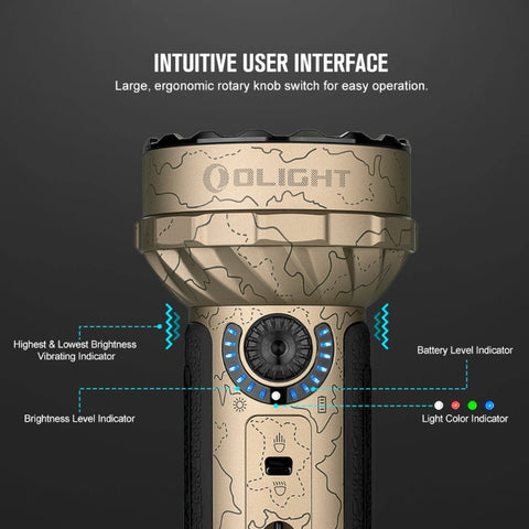 OLIGHT MARAUDERMINIT Marauder Mini Powerful LED Flashlight With RGB - Desert Terrain