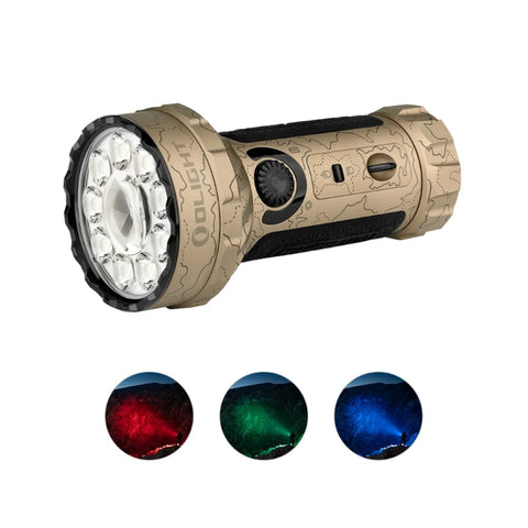 OLIGHT MARAUDERMINIT Marauder Mini Powerful LED Flashlight With RGB - Desert Terrain