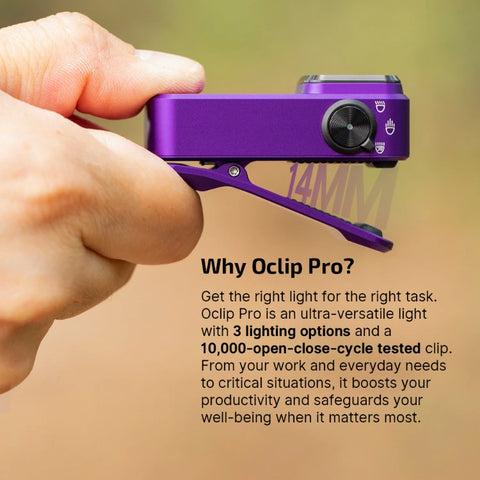 OLIGHT OCLIPPROPU Oclip Pro Clip on Flashlight with Floodlight - Purple