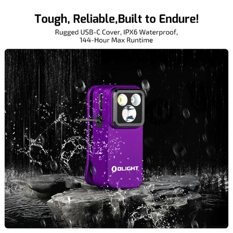 OLIGHT OCLIPPROPU Oclip Pro Clip on Flashlight with Floodlight - Purple