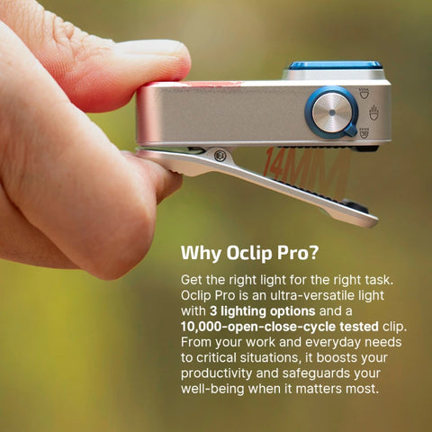 OLIGHT OCLIPPROSTARS Oclip Pro Clip on Flashlight with Floodlight Spotlight and Red Light - Stars & Stripes Edition
