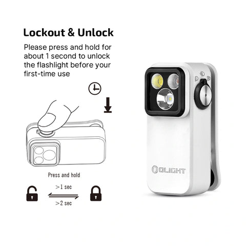OLIGHT OCLIPPROWH Oclip Pro Clip on Flashlight with Floodlight - White
