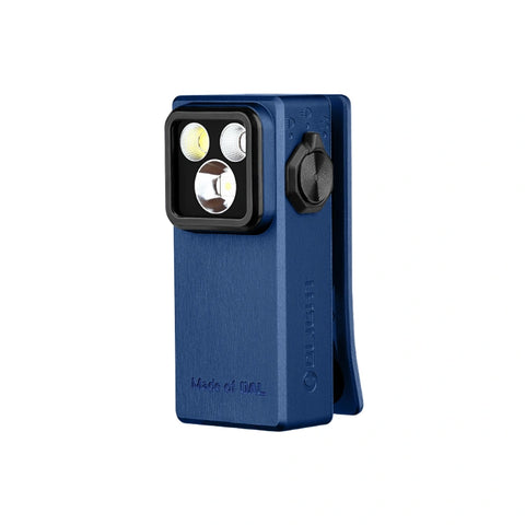 OLIGHT OCLIPULTRANVBU Oclip Ultra Clip-On EDC Light with Flood, Spot, and UV Modes - Navy Blue
