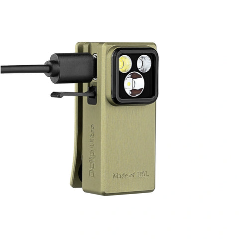OLIGHT OCLIPULTRAOAL Oclip Ultra Clip-On EDC Light with Flood, Spot, and UV Modes - Olive Green