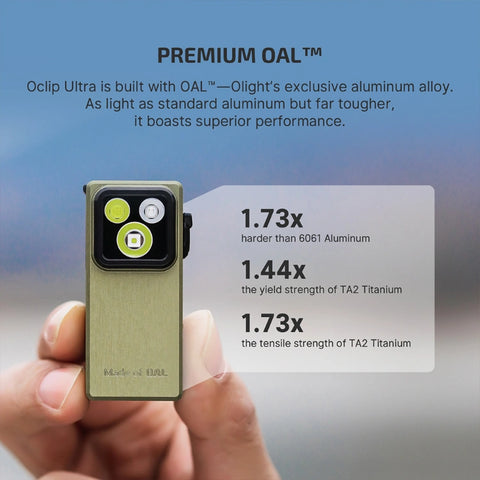 OLIGHT OCLIPULTRAOAL Oclip Ultra Clip-On EDC Light with Flood, Spot, and UV Modes - Olive Green