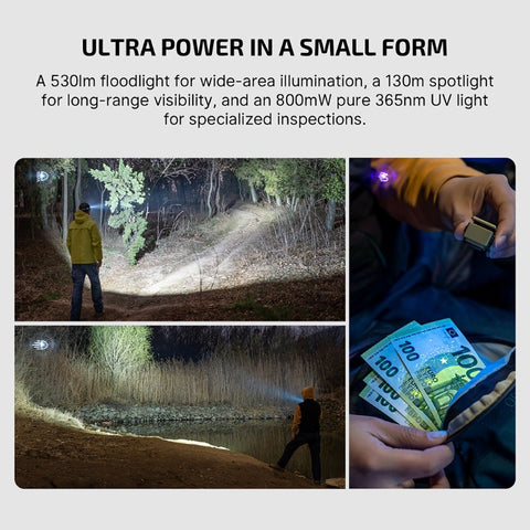 OLIGHT OCLIPULTRAOAL Oclip Ultra Clip-On EDC Light with Flood, Spot, and UV Modes - Olive Green