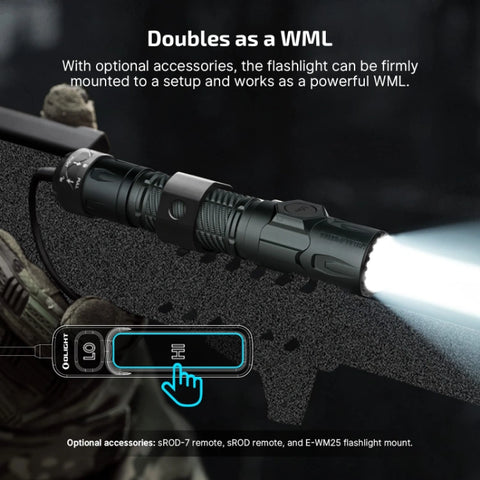 OLIGHT WARRIORULTRASG Warrior Ultra 2500 Lumens Tactical Flashlight with OAL Material - Stealth Grey