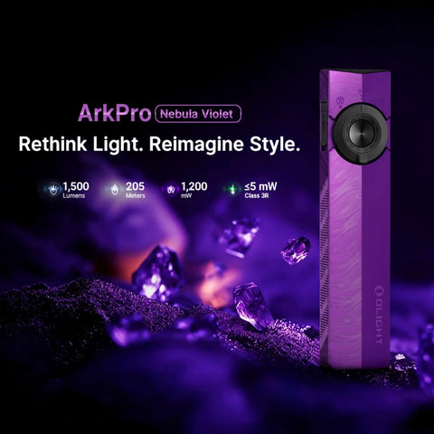 OLIGHT ARKPRONV ArkPro Series – Flat Unibody EDC Flashlight with Multi-Light Sources - Nebula Violet CW