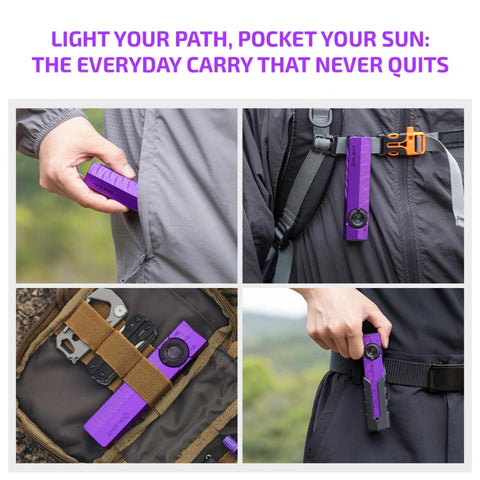 OLIGHT ARKPRONV ArkPro Series – Flat Unibody EDC Flashlight with Multi-Light Sources - Nebula Violet CW