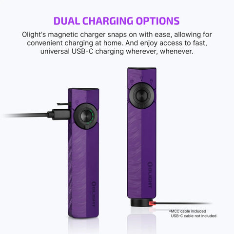 OLIGHT ARKPRONV ArkPro Series – Flat Unibody EDC Flashlight with Multi-Light Sources - Nebula Violet CW