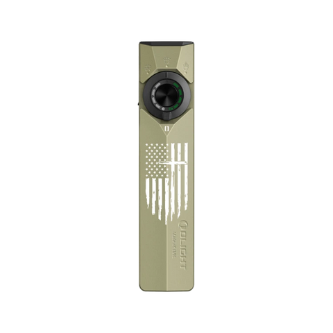 OLIGHT ArkPro Ultra – Flat Unibody EDC Flashlight with Multi-Light Sources - Olive Green CW Patriotic