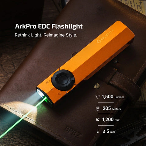 OLIGHT ARKPROO ArkPro Series – Flat Unibody EDC Flashlight with Multi-Light Sources - Orange CW