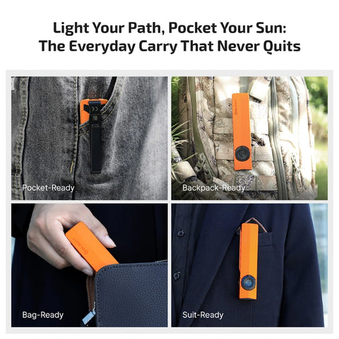 OLIGHT ARKPROO ArkPro Series – Flat Unibody EDC Flashlight with Multi-Light Sources - Orange CW