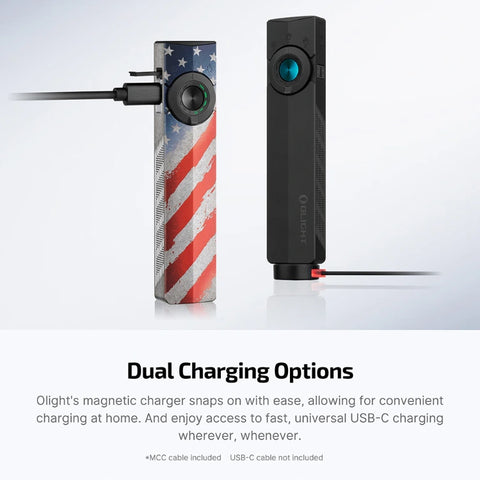 OLIGHT ARKPROSSE ArkPro Series – Flat Unibody EDC Flashlight with Multi-Light Sources - Stars & Stripes Edition