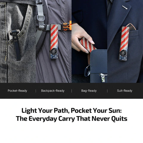 OLIGHT ARKPROSSE ArkPro Series – Flat Unibody EDC Flashlight with Multi-Light Sources - Stars & Stripes Edition