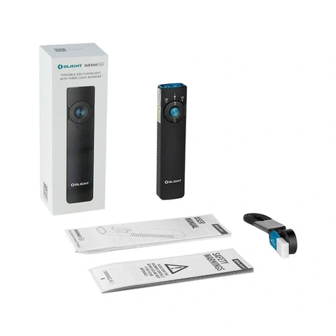 OLIGHT ARKFELDPRO3RBKCWV3 Arkfeld Pro Flat EDC Flashlight with LED Light UV and Laser